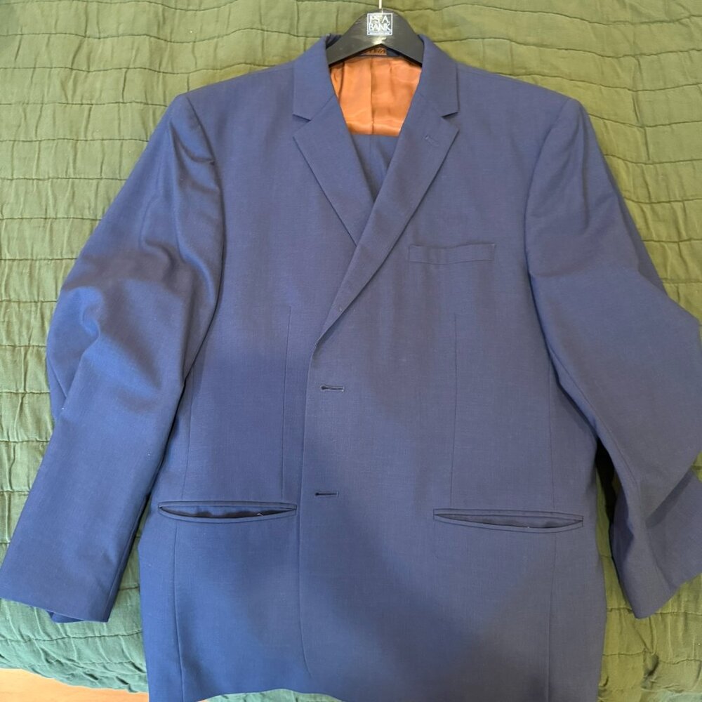 Joseph A Bank Blue Suit 48R